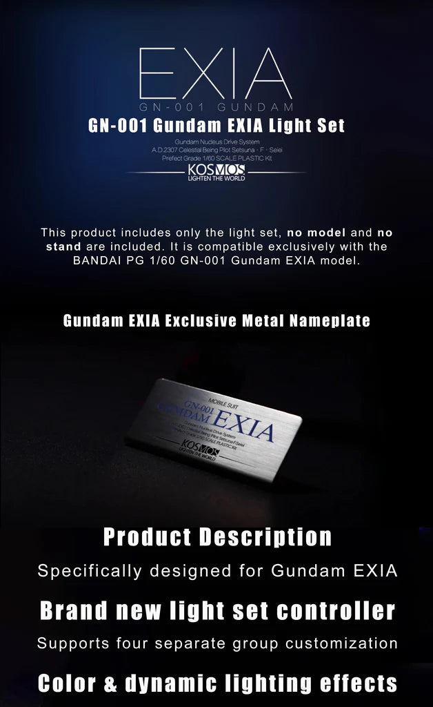 KOSMOS PG 1/60 GN-001 Gundam EXIA Light System GN Drive Sync LEDs