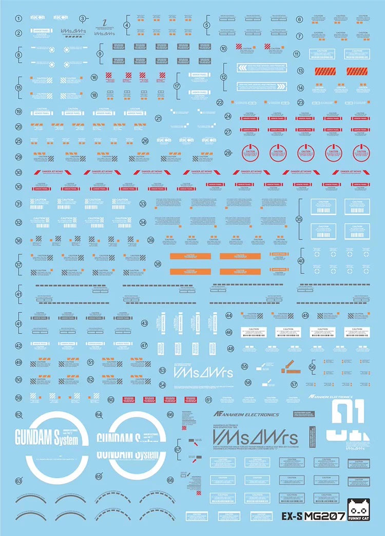 Water Slide Decals For MG 1/100 Ex-S/S Gundam Model - Pre-cut DL Model Stickers MSA-0011