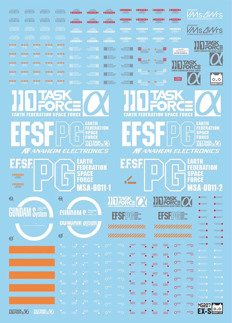 EVO [Square Cat] Bandai MG EX-S 1.5 Waterslide Decals
