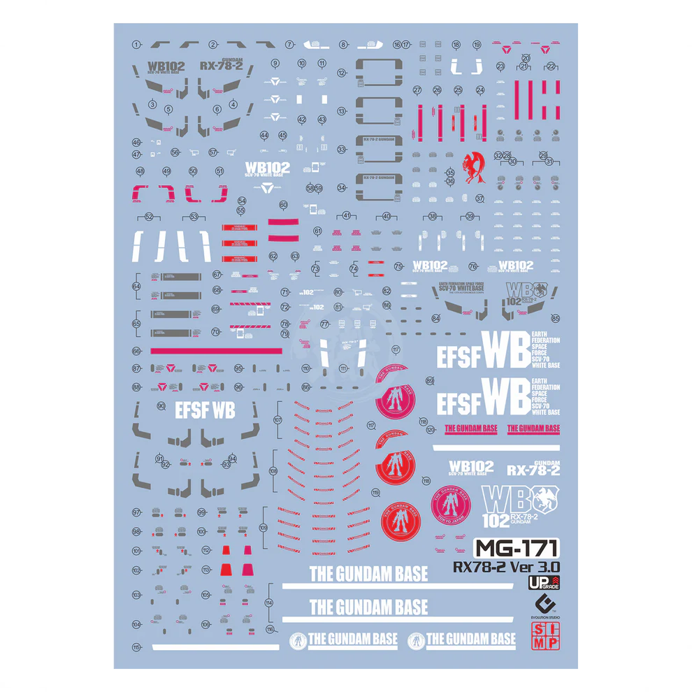 EVO MG RX-78-2 Gundam [Ver. 3.0] Waterslide Decals [UV]