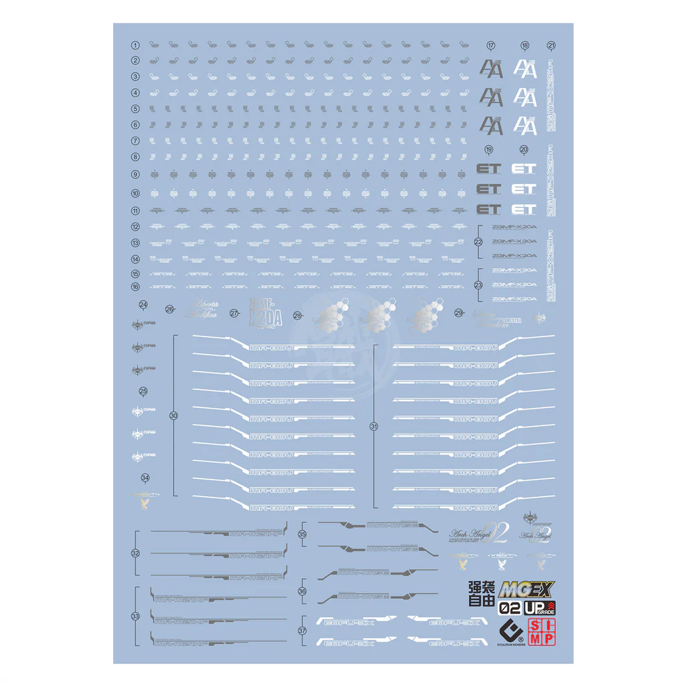 EVO MGEX Strike Freedom Gundam Waterslide Decals [Regular Ver.]