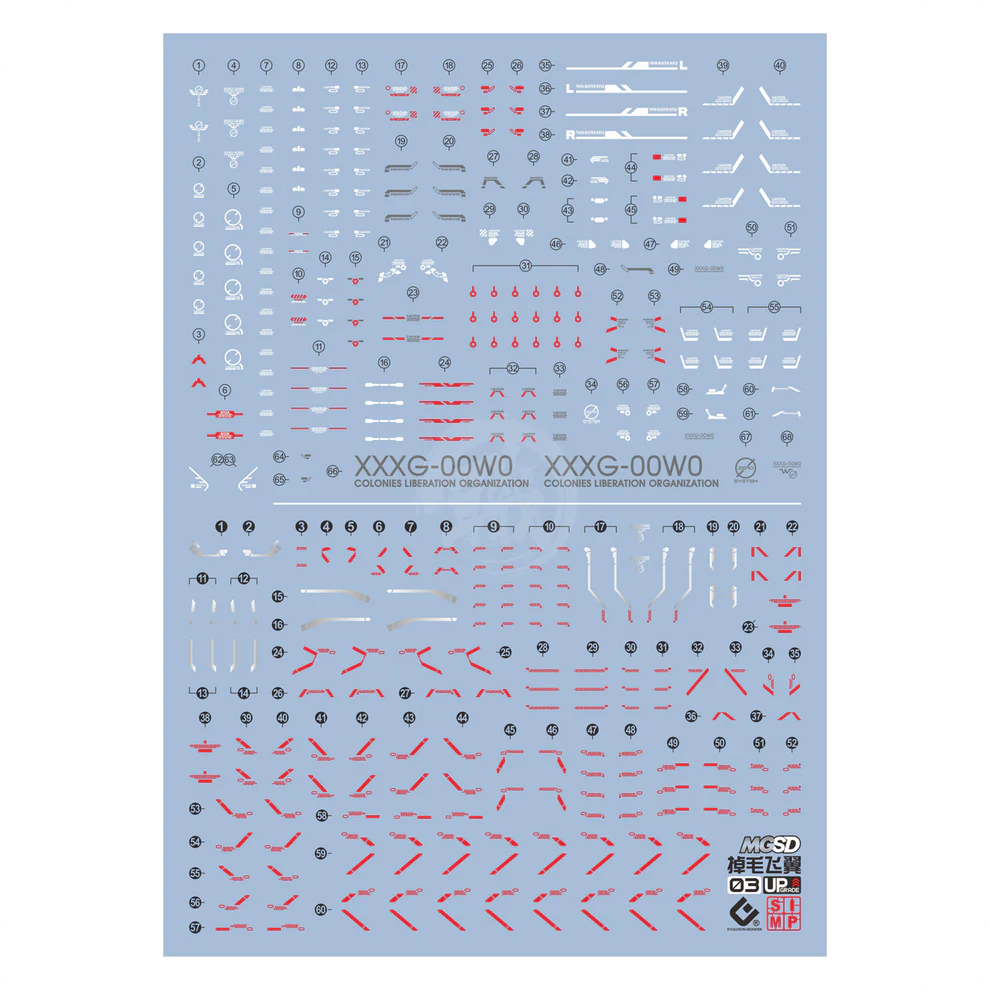 EVO MGSD Wing Gundam Zero EW Waterslide Decals [UV]