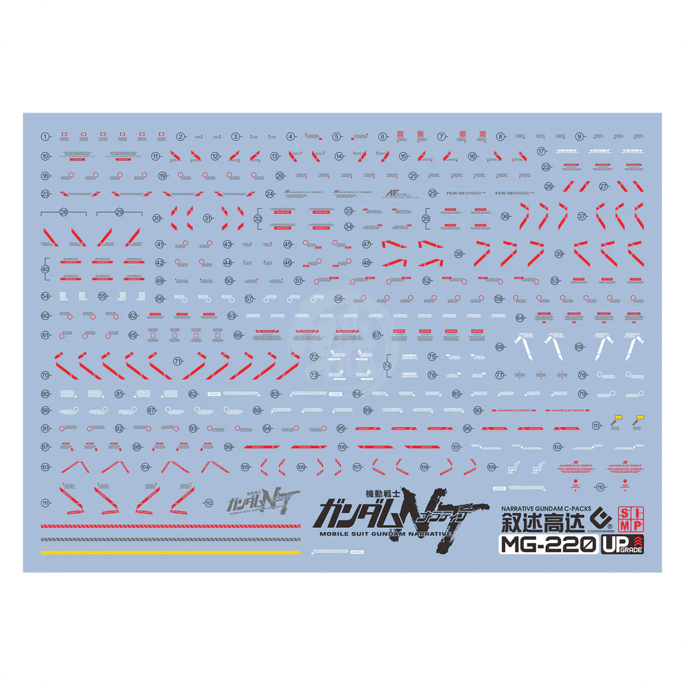 EVO MG Narrative Gundam Ver.Ka Waterslide Decals [UV]