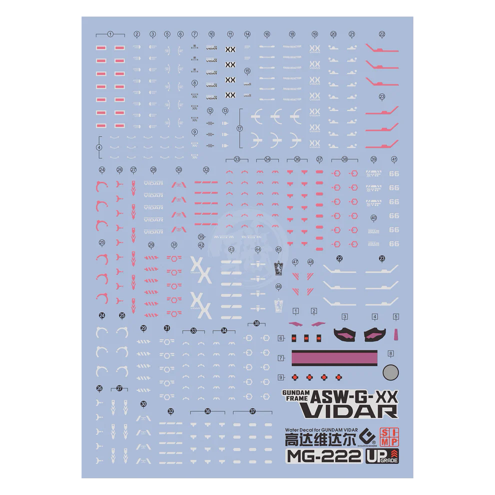 EVO MG Gundam Vidar Waterslide Decals [UV]