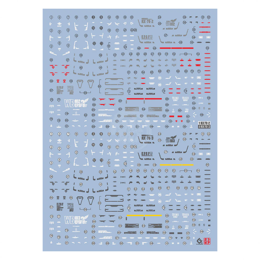 EVO RG RX-78-2 Gundam / RX-78-3 G-3 Gundam [Ver. 2.0] Waterslide Decals [UV]