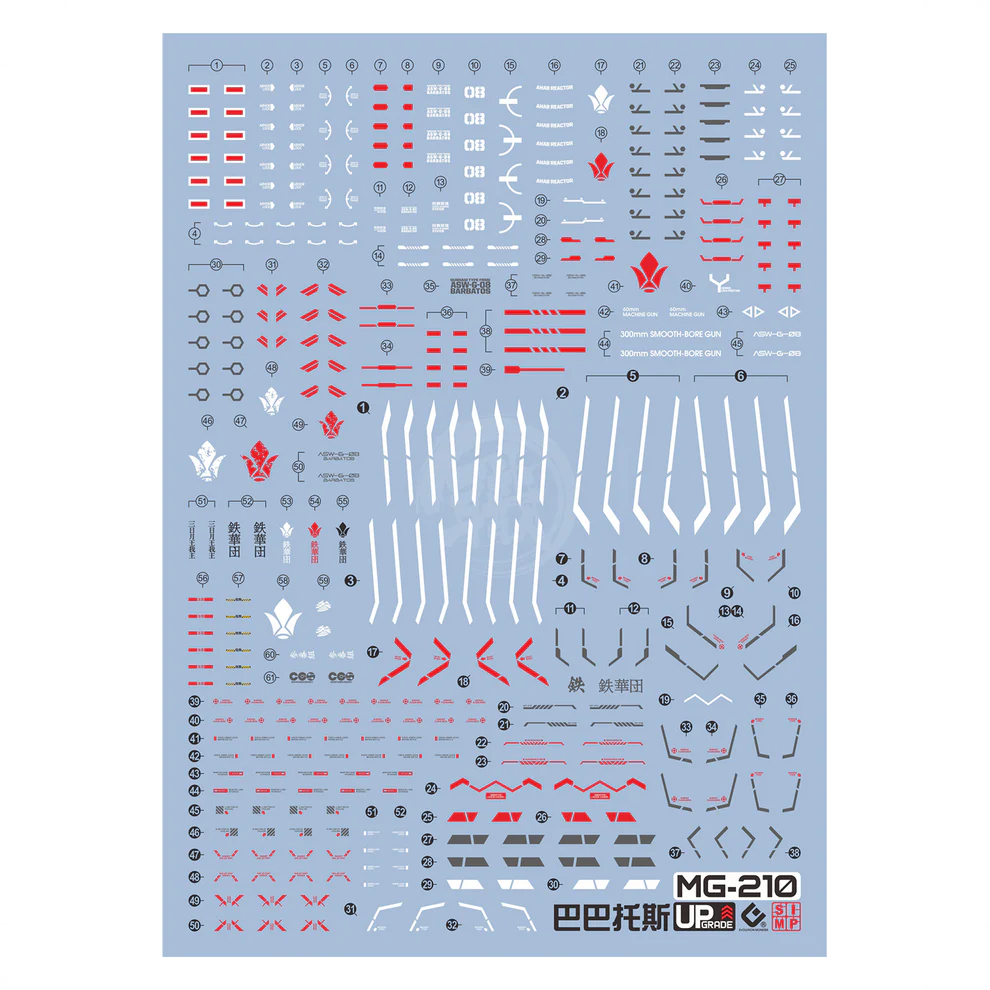 EVO MG Gundam Barbatos Waterslide Decals [UV]